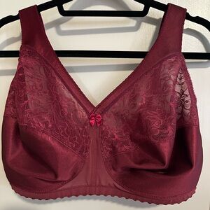 Glamorise Lace Women's Bra in Deep Red